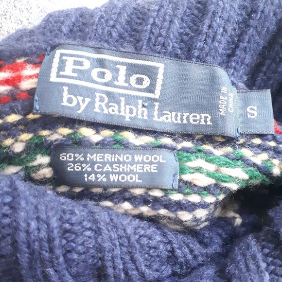 Polo by Ralph Lauren Fisherman Norwegian Cashmere Wool Knit Shawl Sweater - Picture 4 of 5